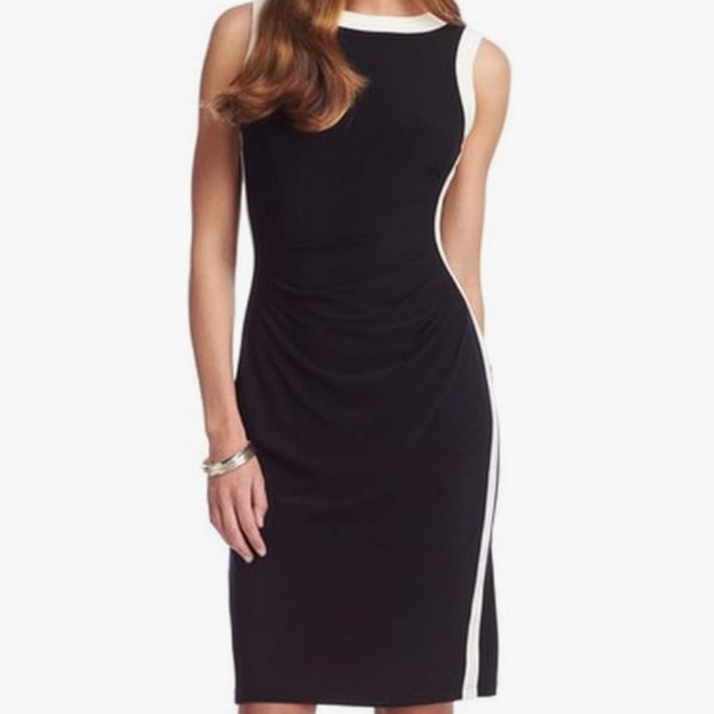 CHAPS black and white colorblock sheath dress. NWT. SIZE 24W.
